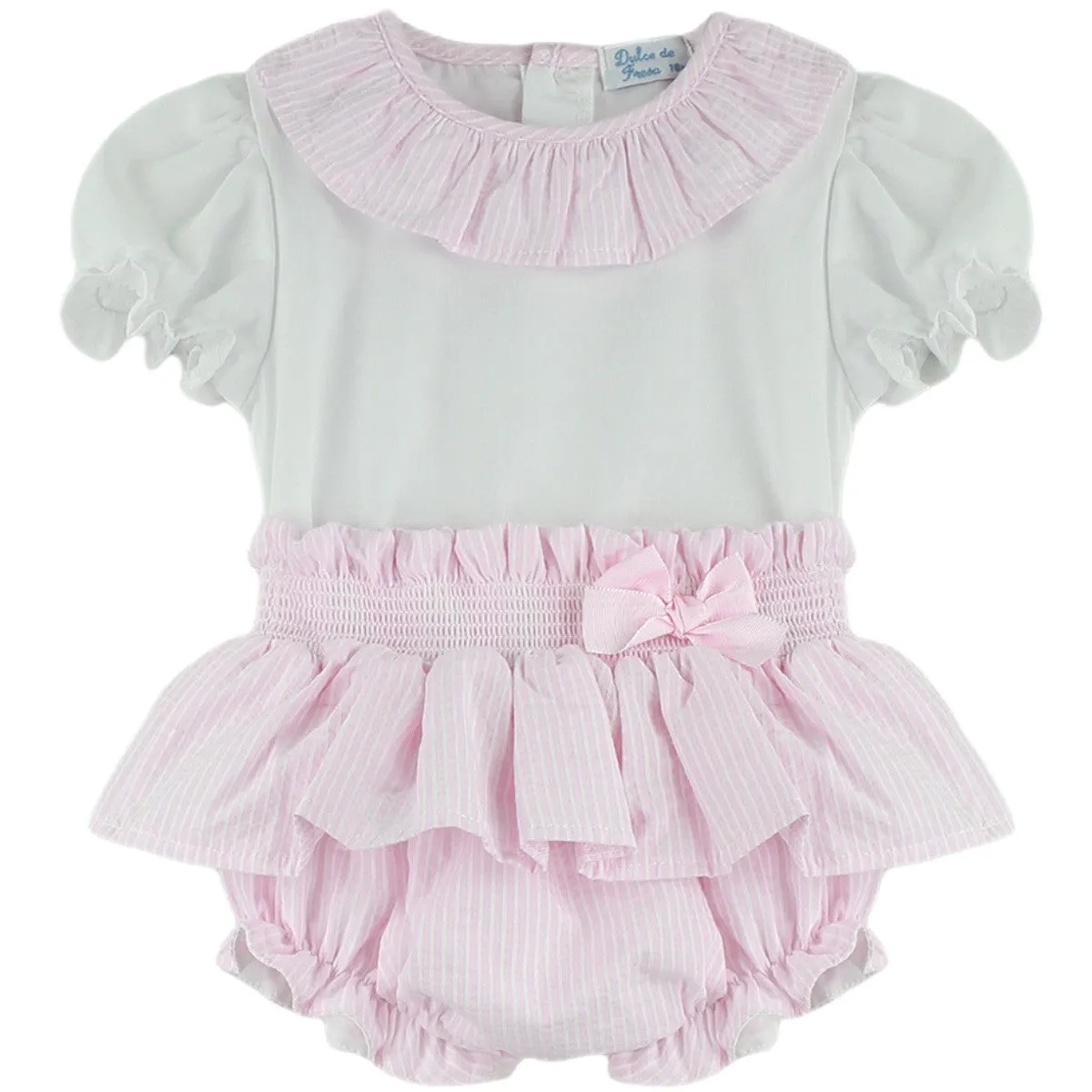 Pink & White pinstripe jam pant set