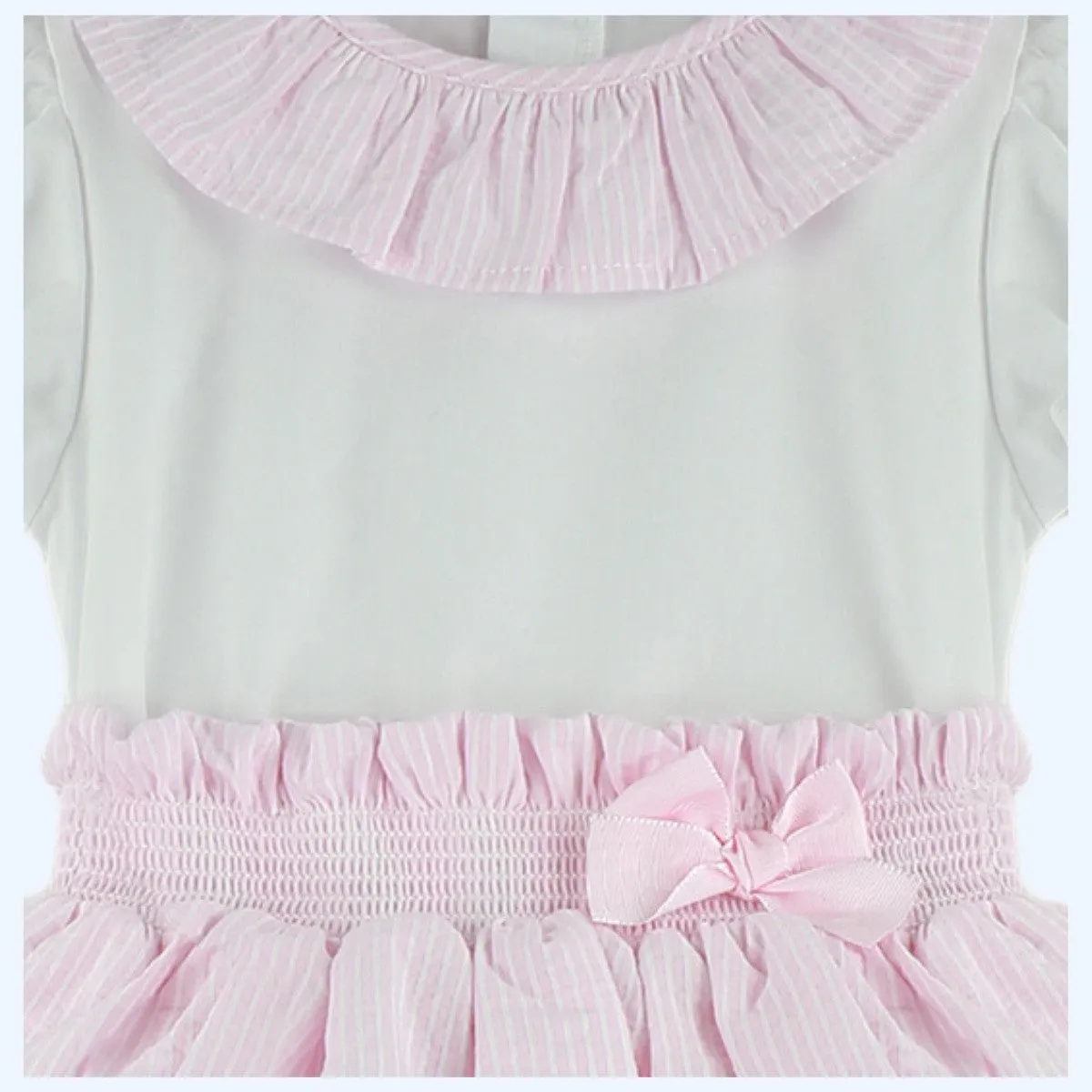 Pink & White pinstripe jam pant set