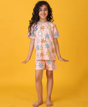 PINK STAR GIRLS SLEEPWEAR SHORT SET - PINK