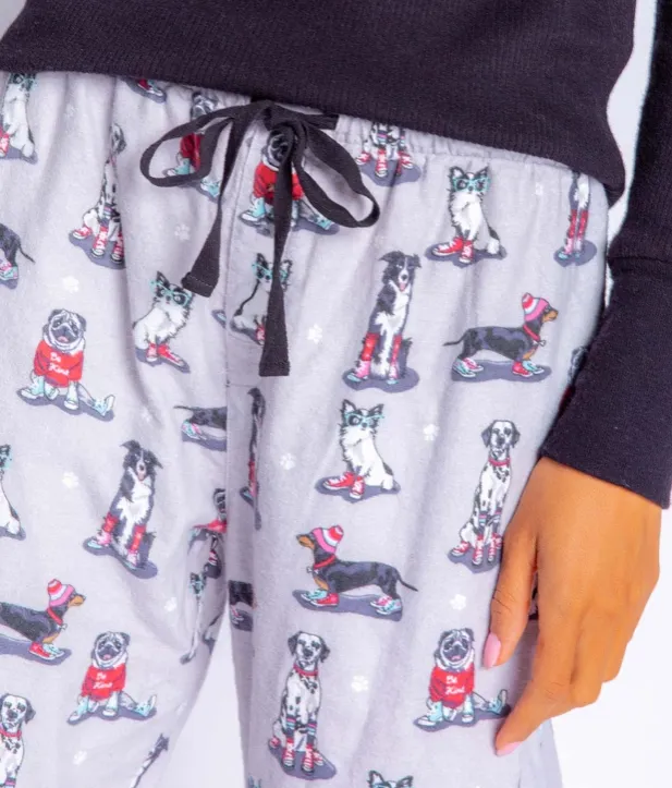 PJ Salvage Flannel PJ Set - Skater Dogs