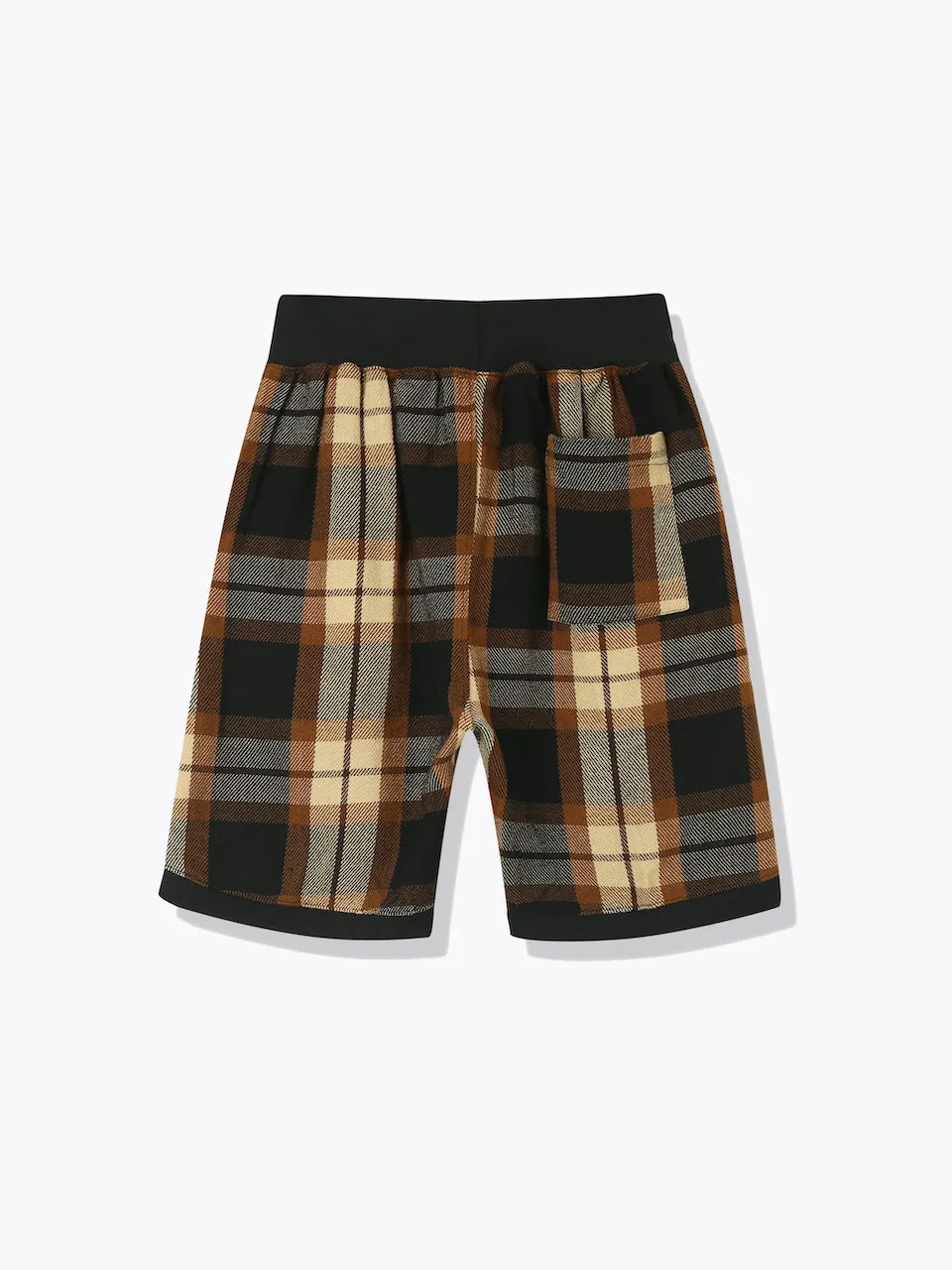 Plaid Basketball Shorts-Mocha