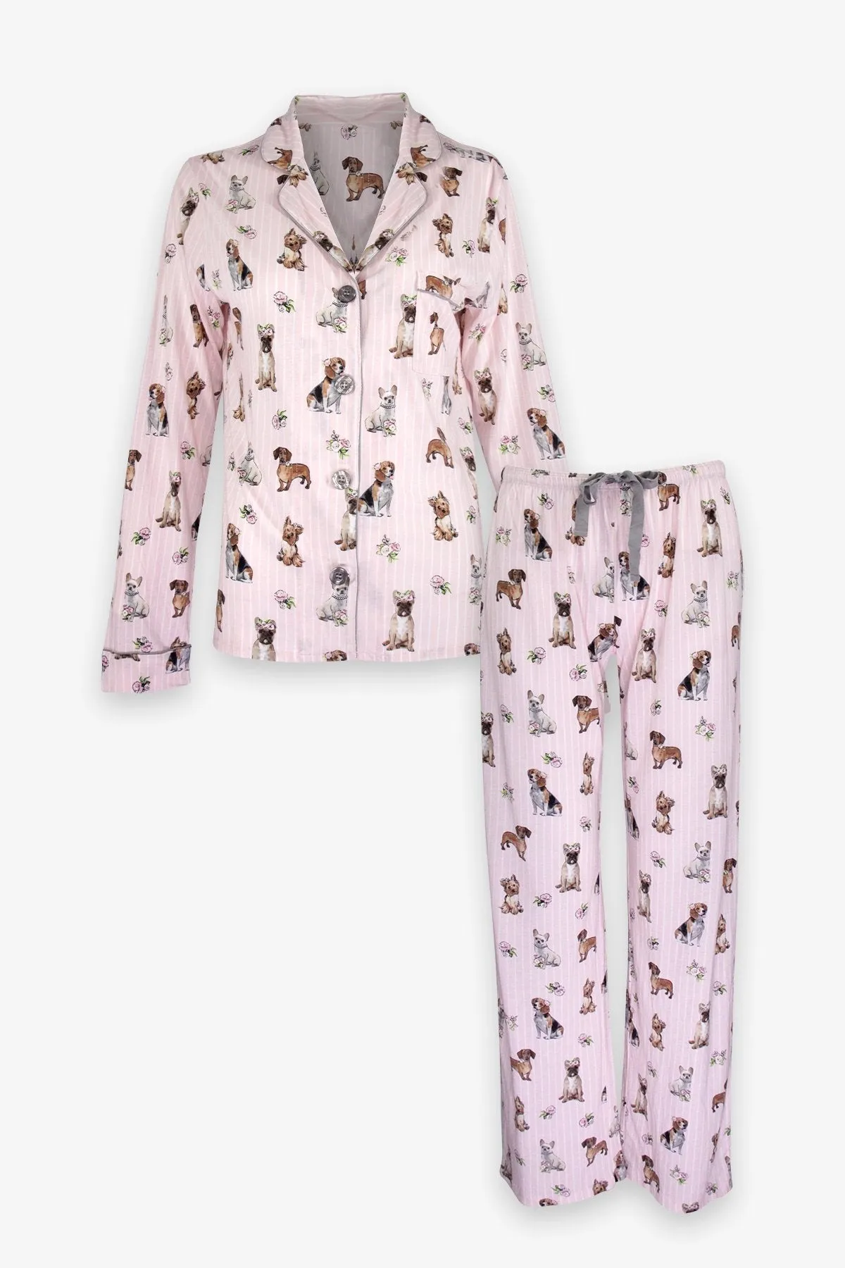 Playful Prints PJ Set with Mask in Blush