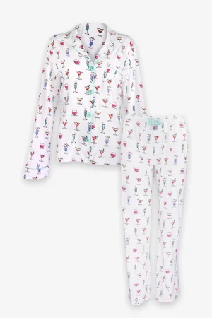 Playful Prints PJ Set with Mask in Ivory