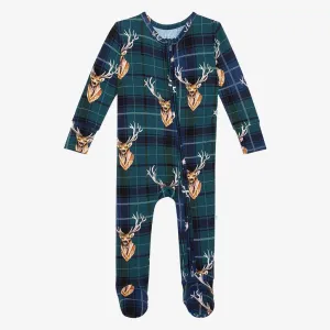 Posh Peanut  Beckford- Footie Zippered One Piece Blue