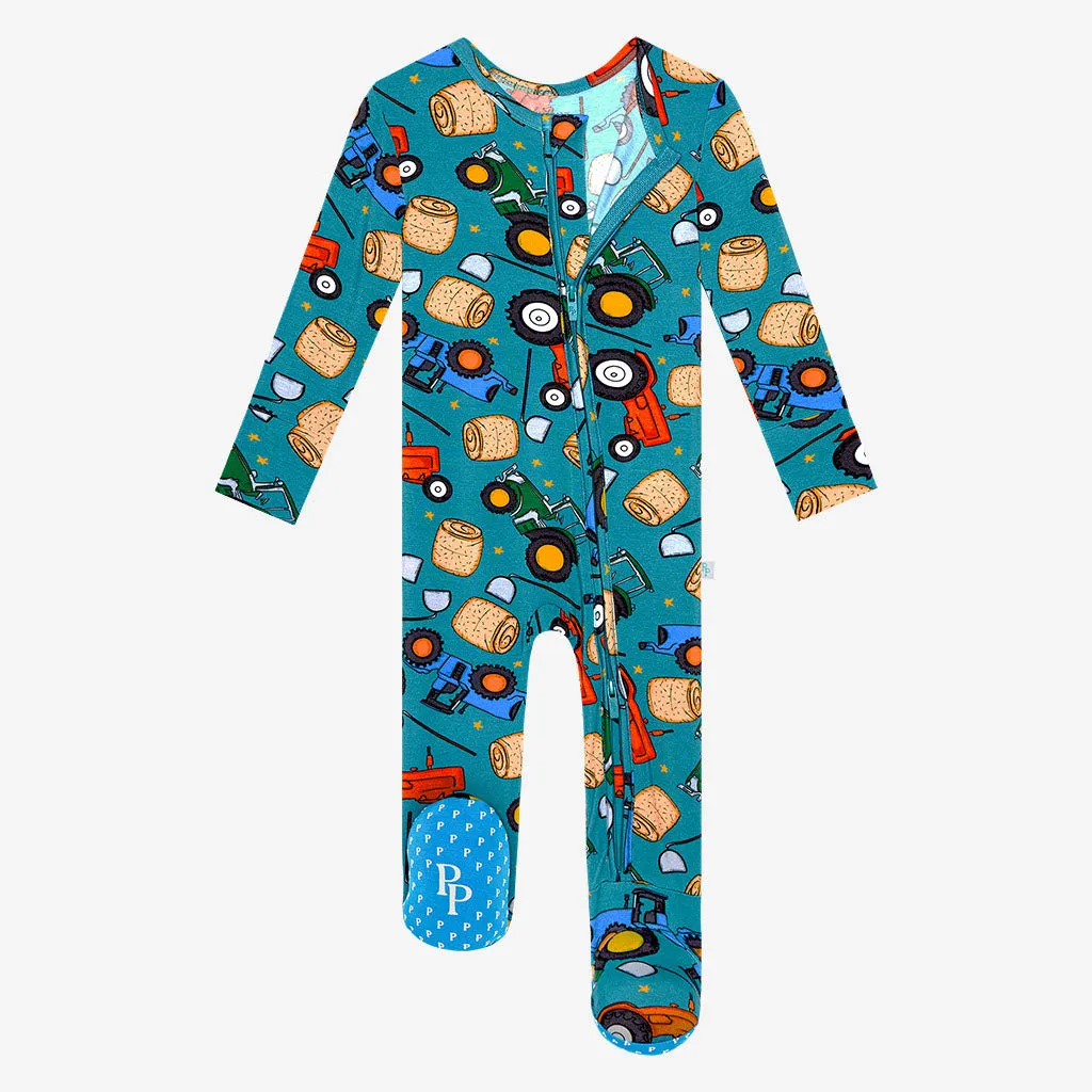 Posh Peanut Roberts Footie Zippered One Piece