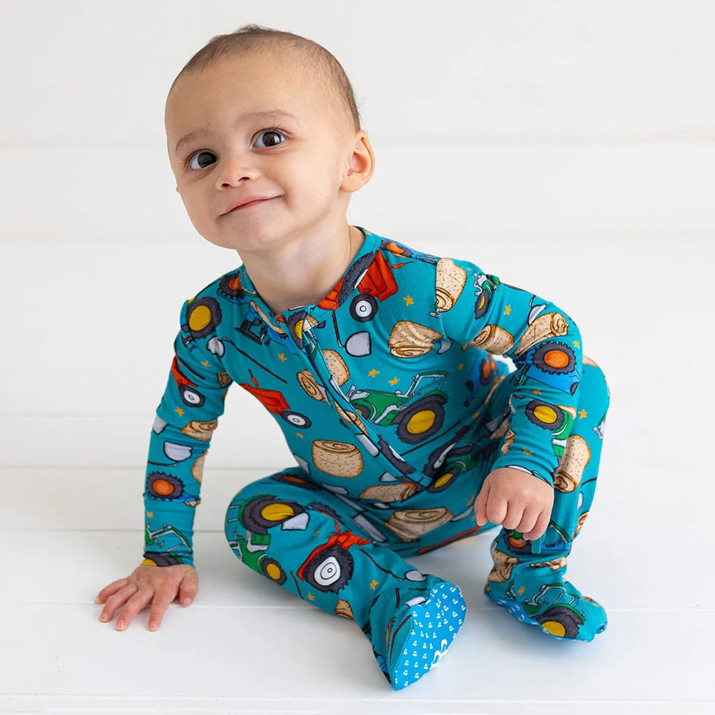 Posh Peanut Roberts Footie Zippered One Piece