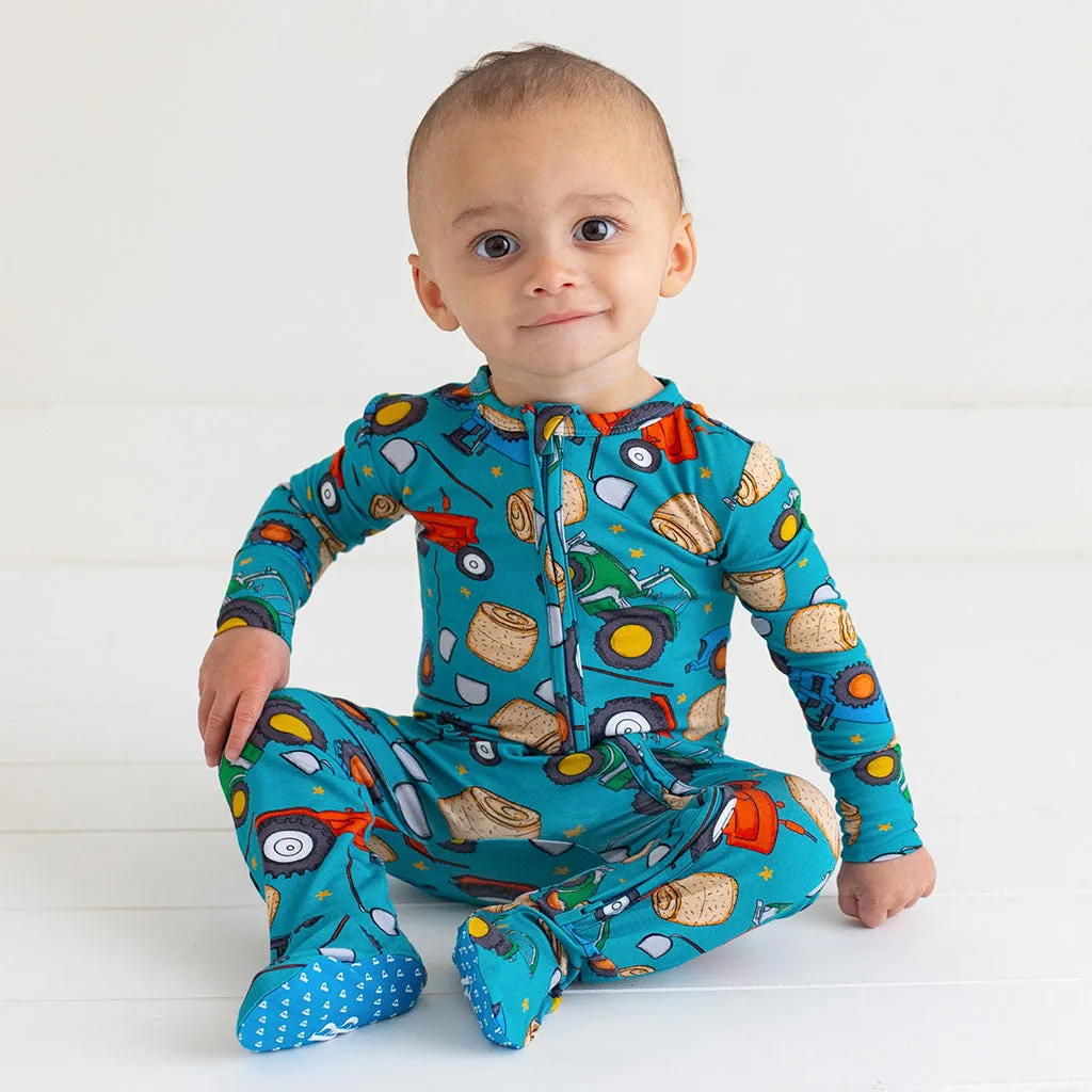 Posh Peanut Roberts Footie Zippered One Piece