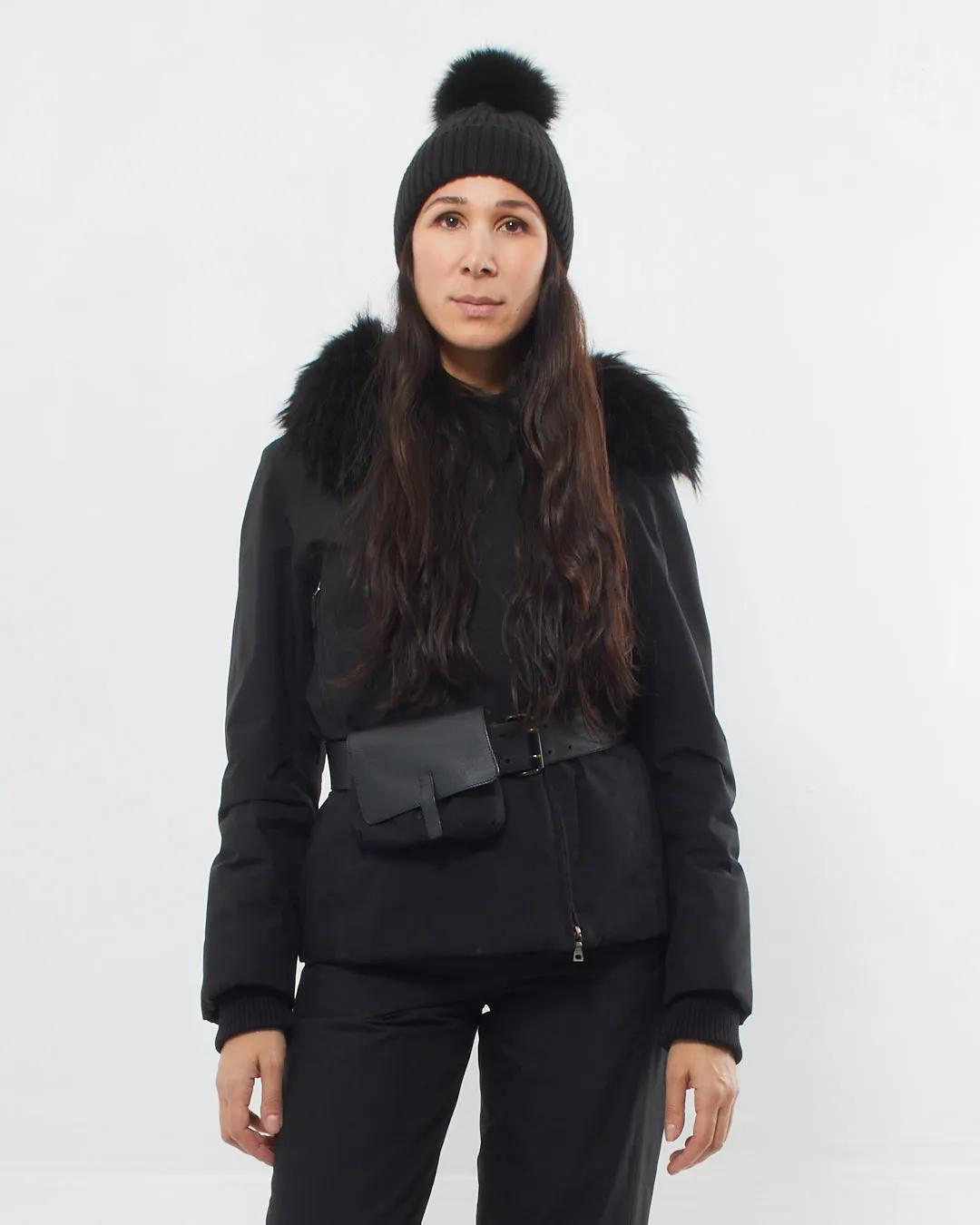 Prada Extreme-Tex Stretch Gortex Belted Ski Jacket with Fur Trim and Ski Pants - 42