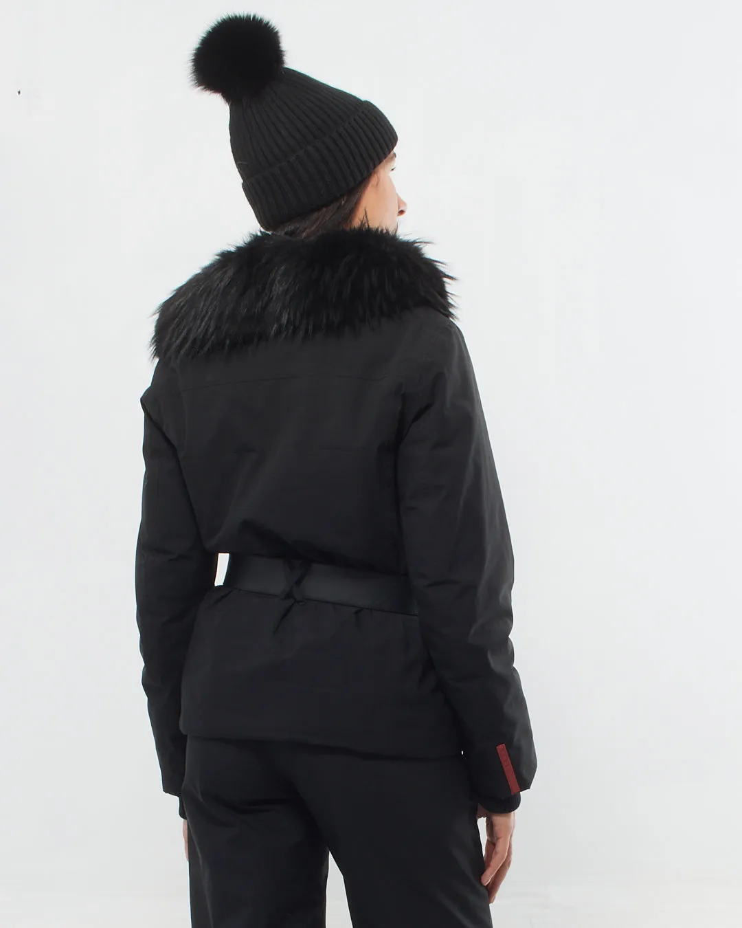 Prada Extreme-Tex Stretch Gortex Belted Ski Jacket with Fur Trim and Ski Pants - 42