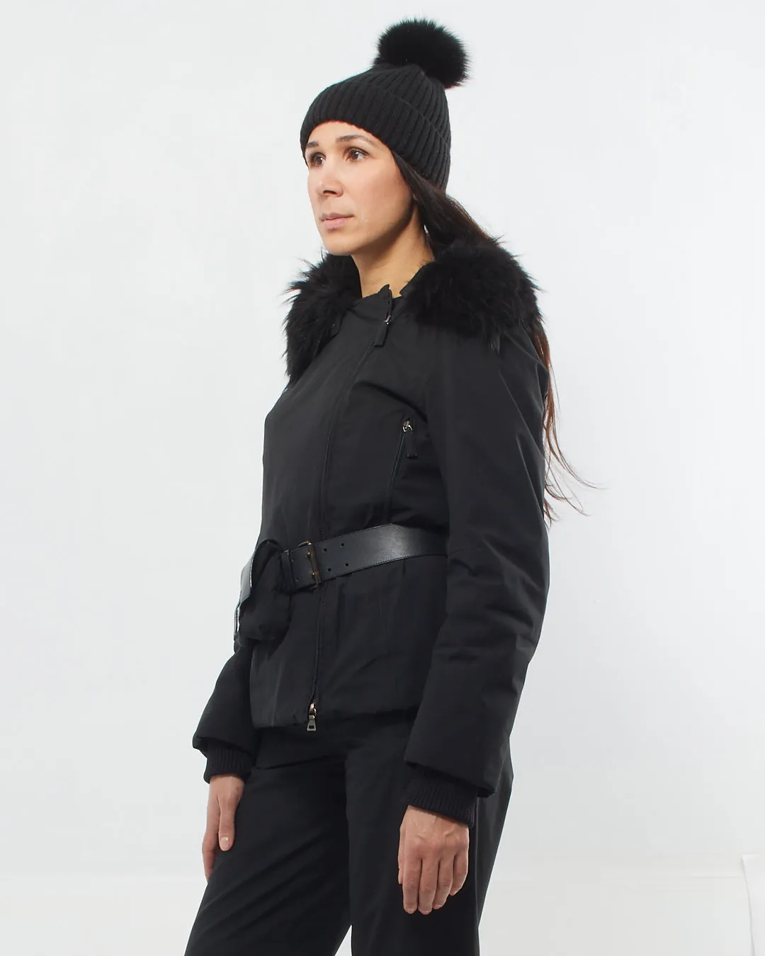 Prada Extreme-Tex Stretch Gortex Belted Ski Jacket with Fur Trim and Ski Pants - 42