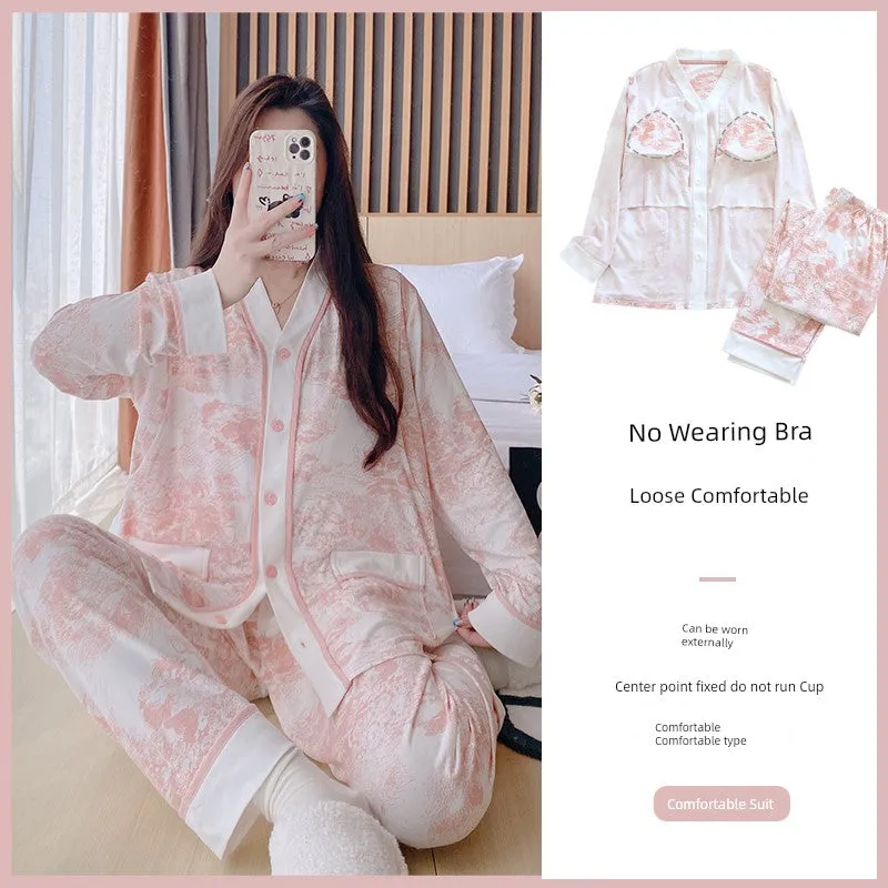 Pregnant & Feeding Maternal Home Wear Pure Cotton Sleepwear