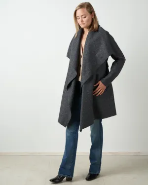 pressed wool blanket coat - anthracite mouliné