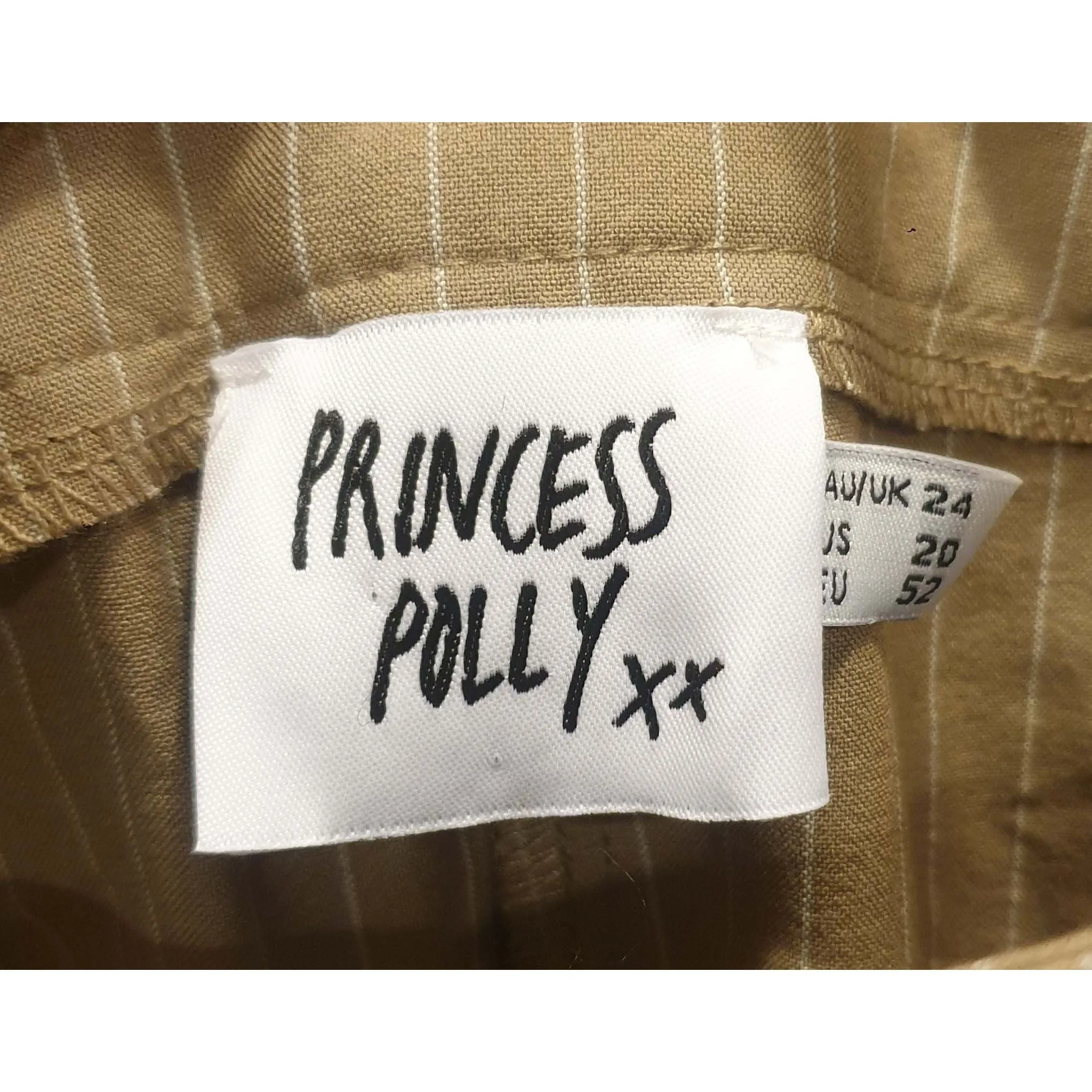 Princess Polly tan pinstripe pants size 24