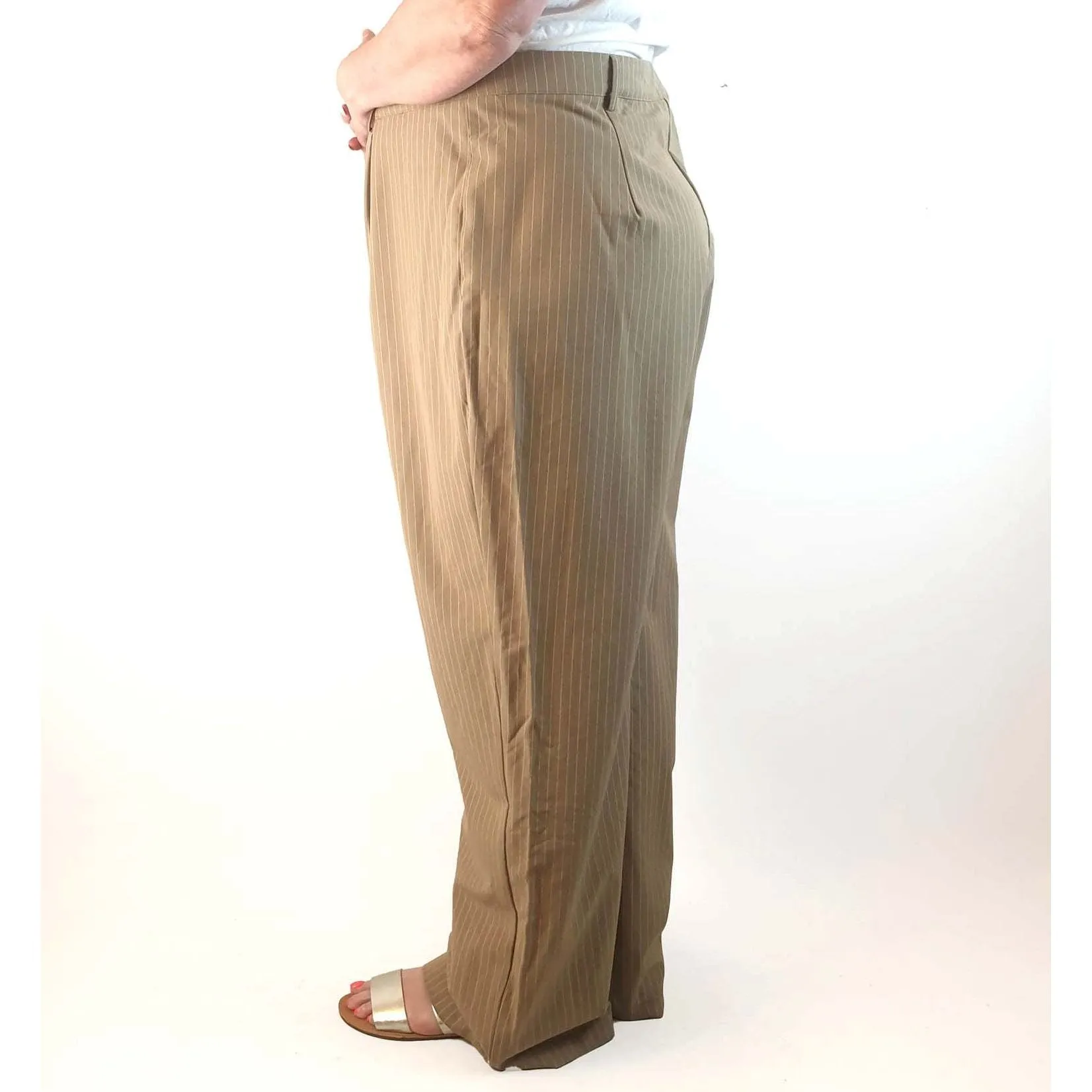 Princess Polly tan pinstripe pants size 24