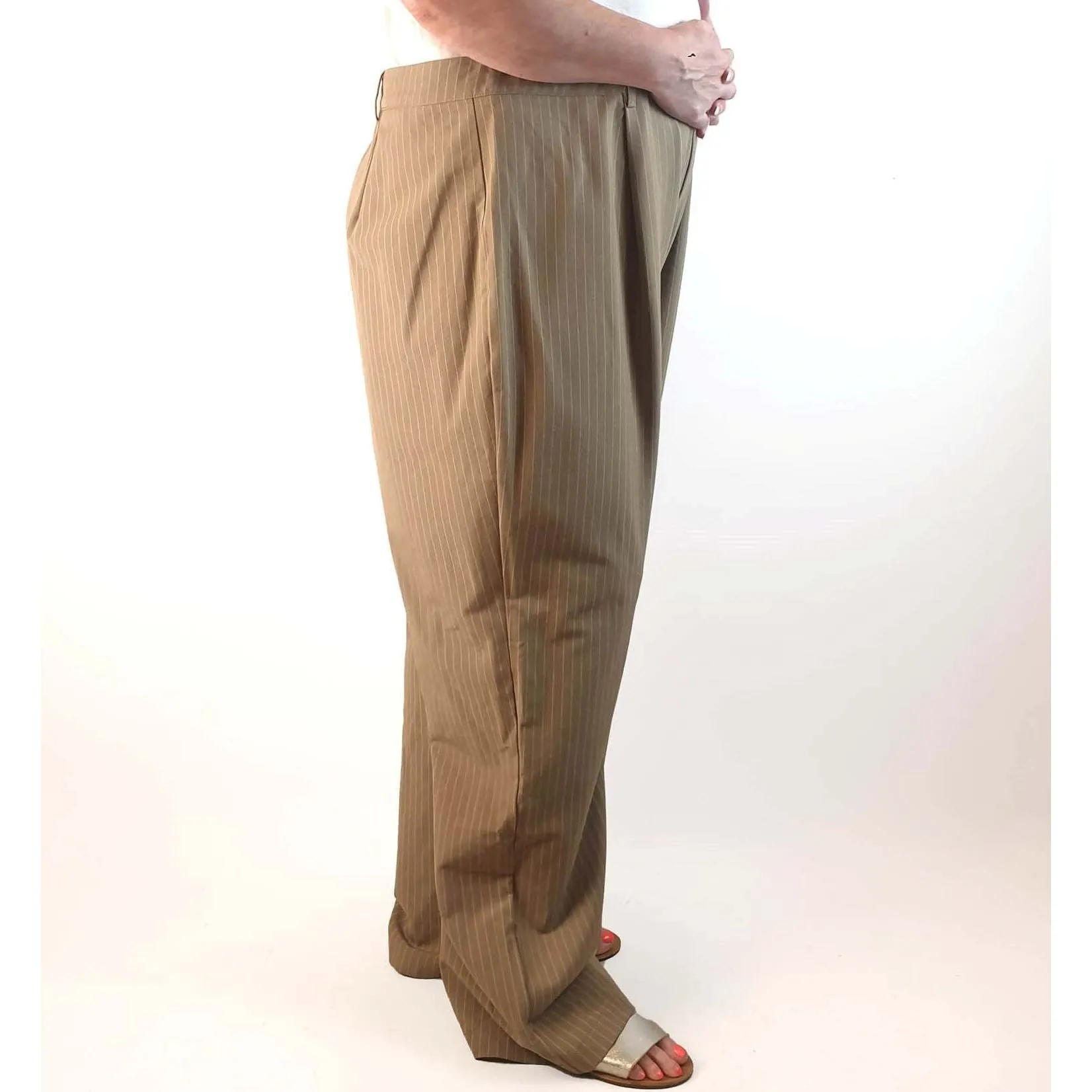 Princess Polly tan pinstripe pants size 24