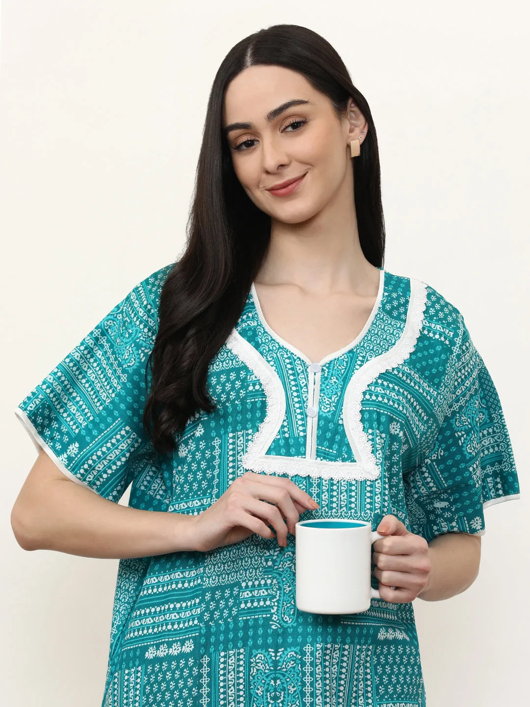 Printed Pure Cotton Maxi Nightdress