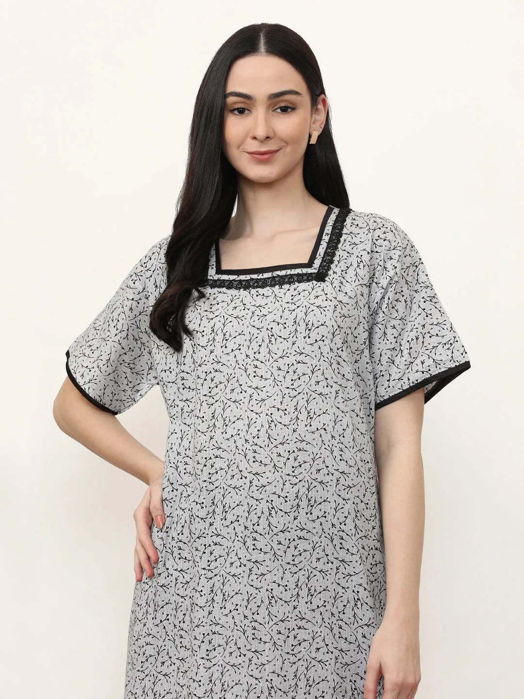 Printed Pure Cotton Maxi Nightdress