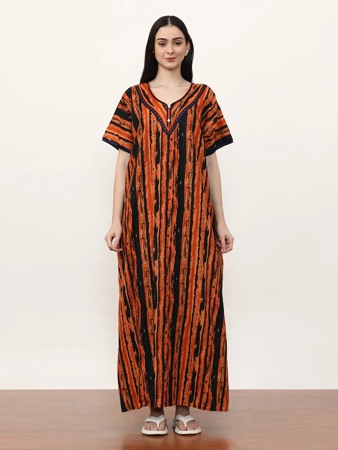 Printed Pure Cotton Maxi Nightdress