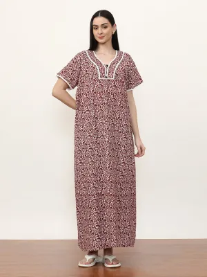 Printed Pure Cotton Maxi Nightdress