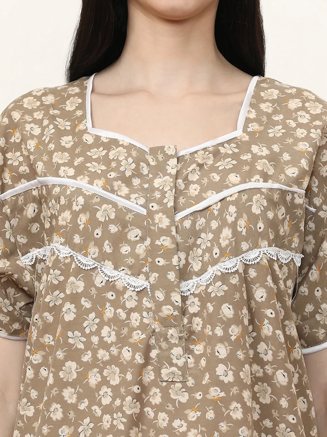 Printed Pure Cotton Maxi Nightdress