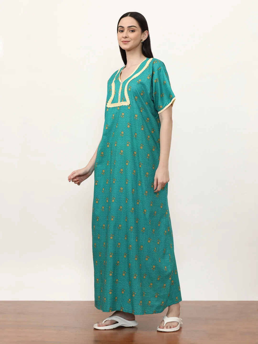 Printed Pure Cotton Maxi Nightdress
