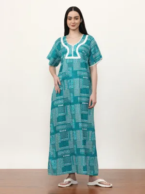 Printed Pure Cotton Maxi Nightdress