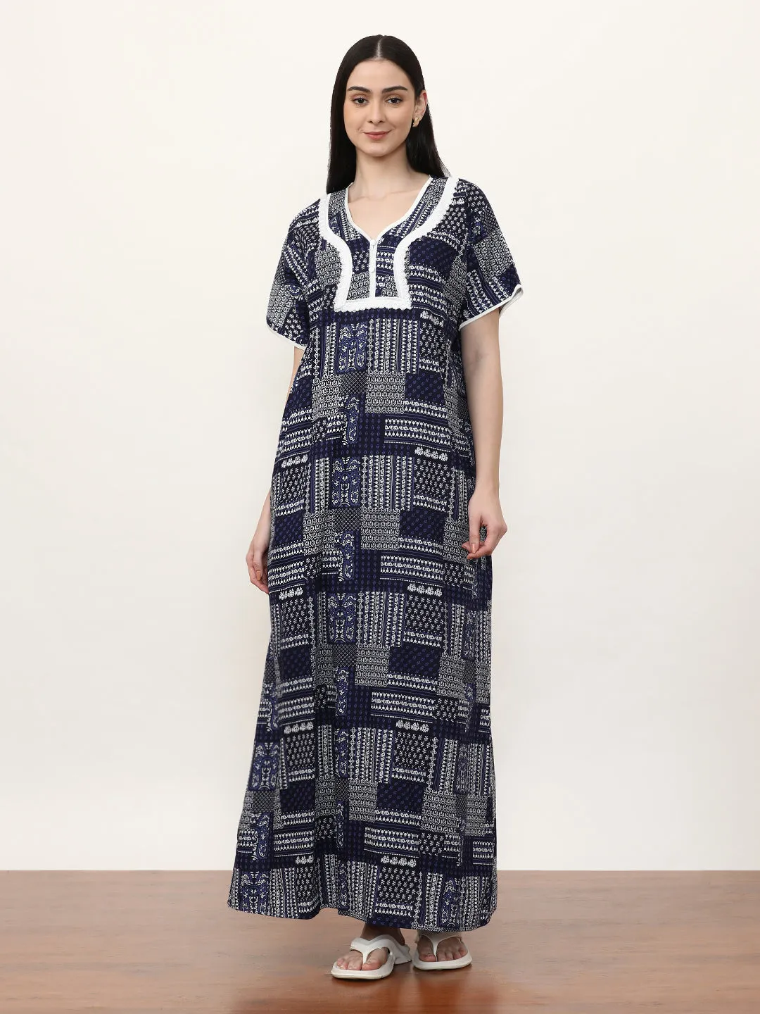 Printed Pure Cotton Maxi Nightdress