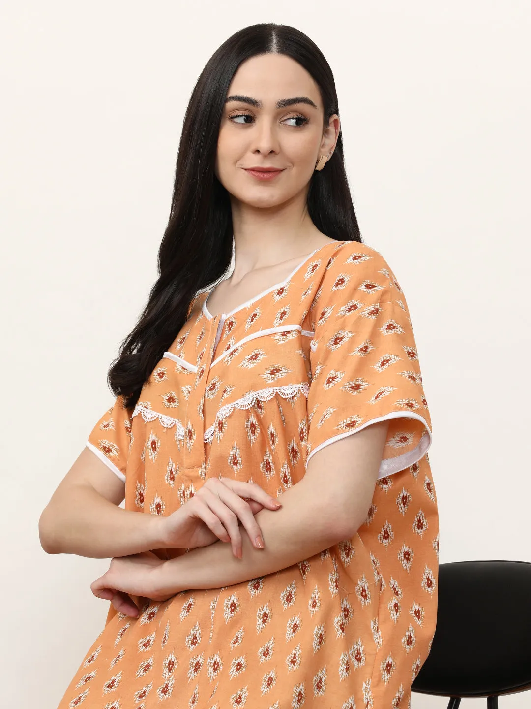 Printed Pure Cotton Maxi Nightdress