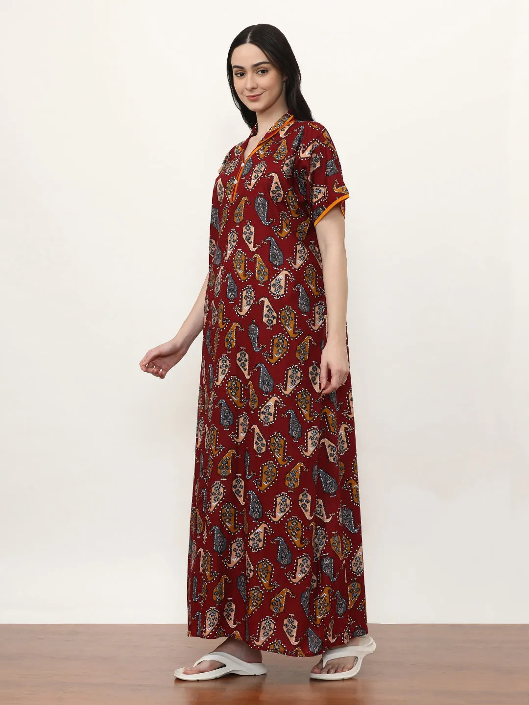 Printed Pure Cotton Maxi Nightdress