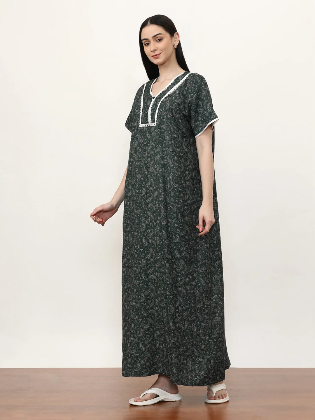 Printed Pure Cotton Maxi Nightdress