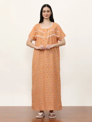 Printed Pure Cotton Maxi Nightdress