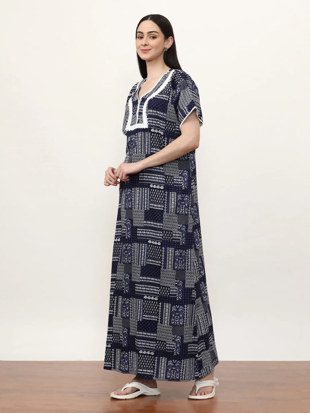 Printed Pure Cotton Maxi Nightdress