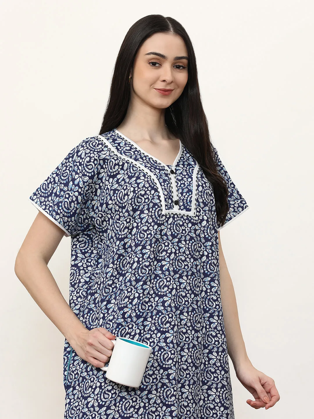 Printed Pure Cotton Maxi Nightdress