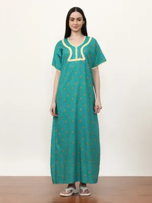 Printed Pure Cotton Maxi Nightdress