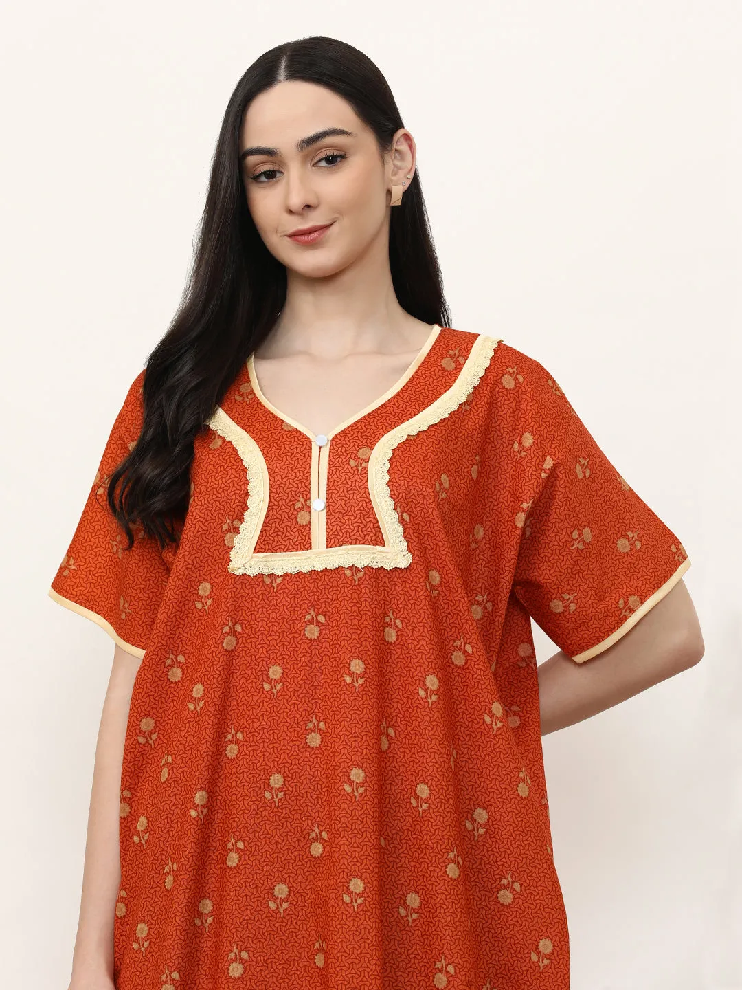 Printed Pure Cotton Maxi Nightdress