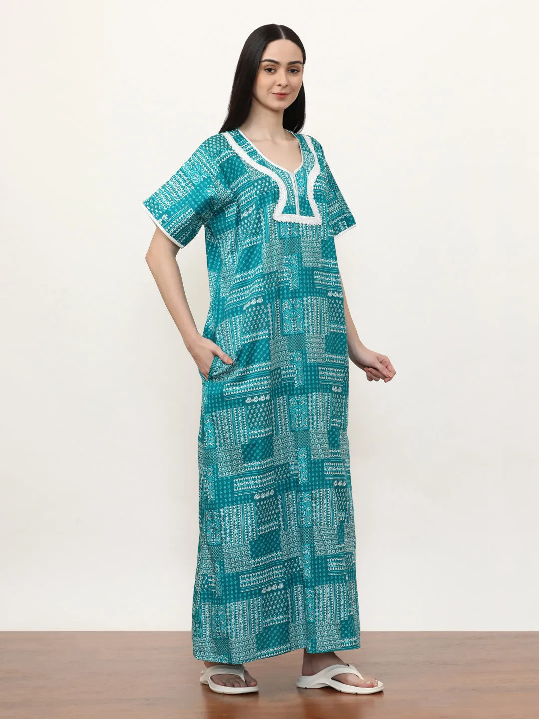 Printed Pure Cotton Maxi Nightdress