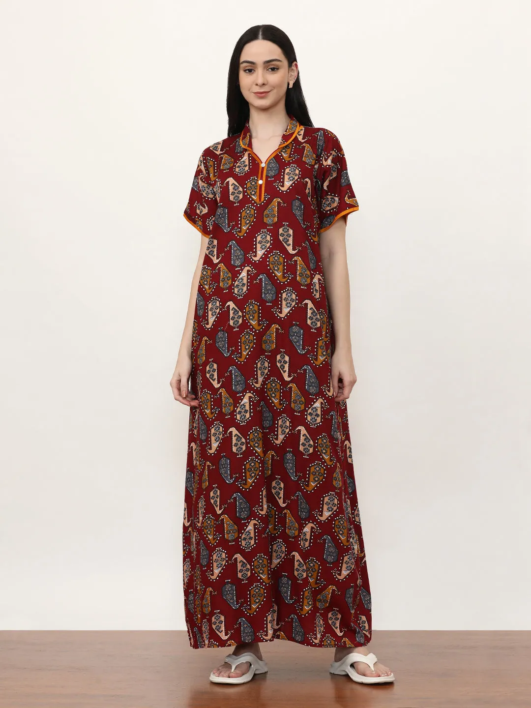 Printed Pure Cotton Maxi Nightdress