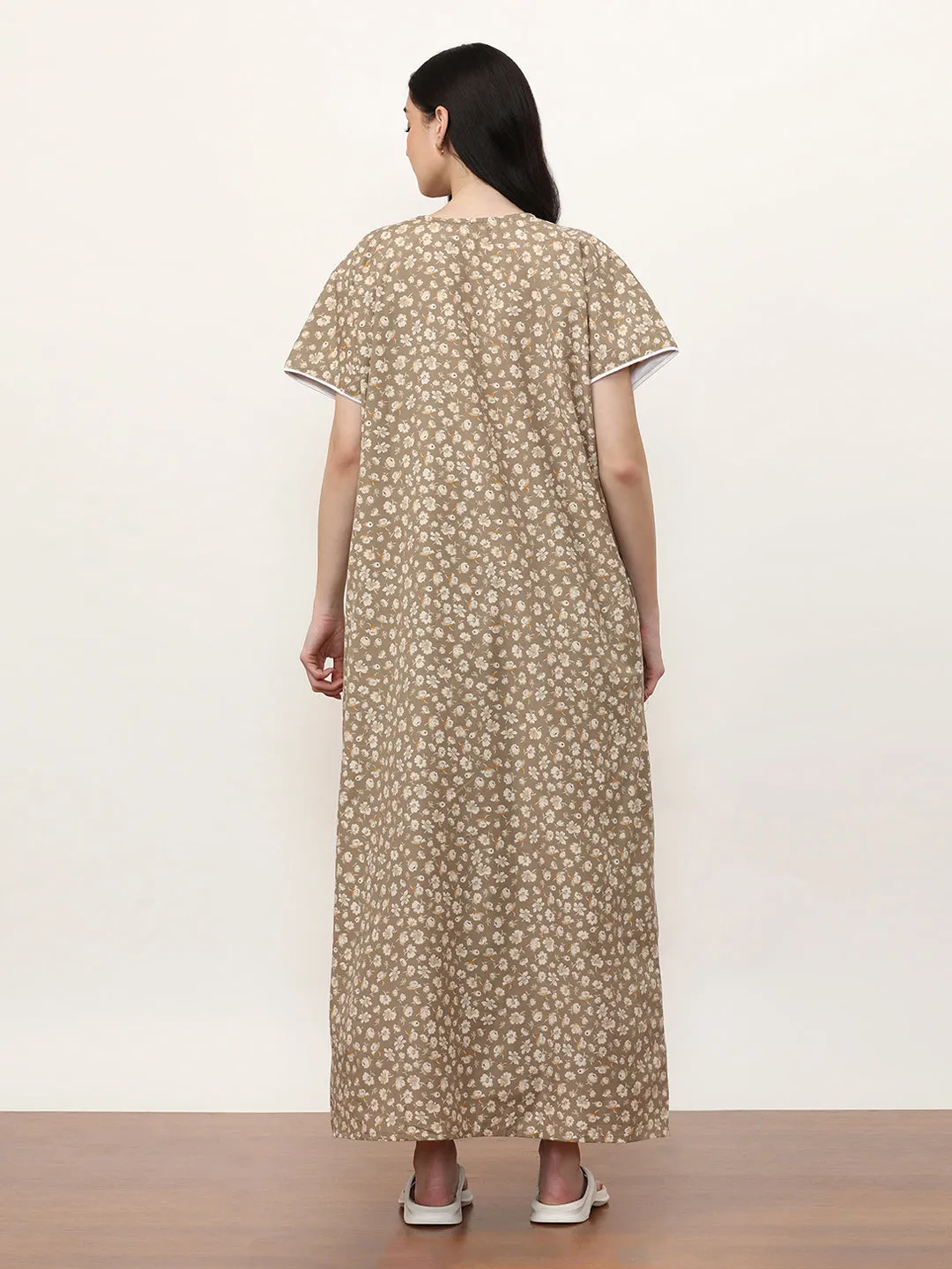 Printed Pure Cotton Maxi Nightdress