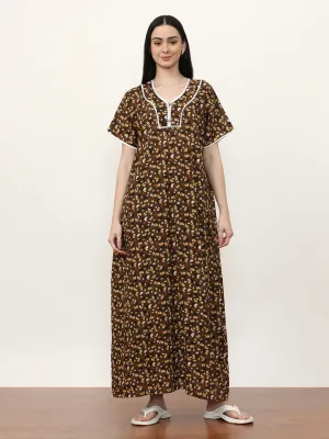 Printed Pure Cotton Maxi Nightdress