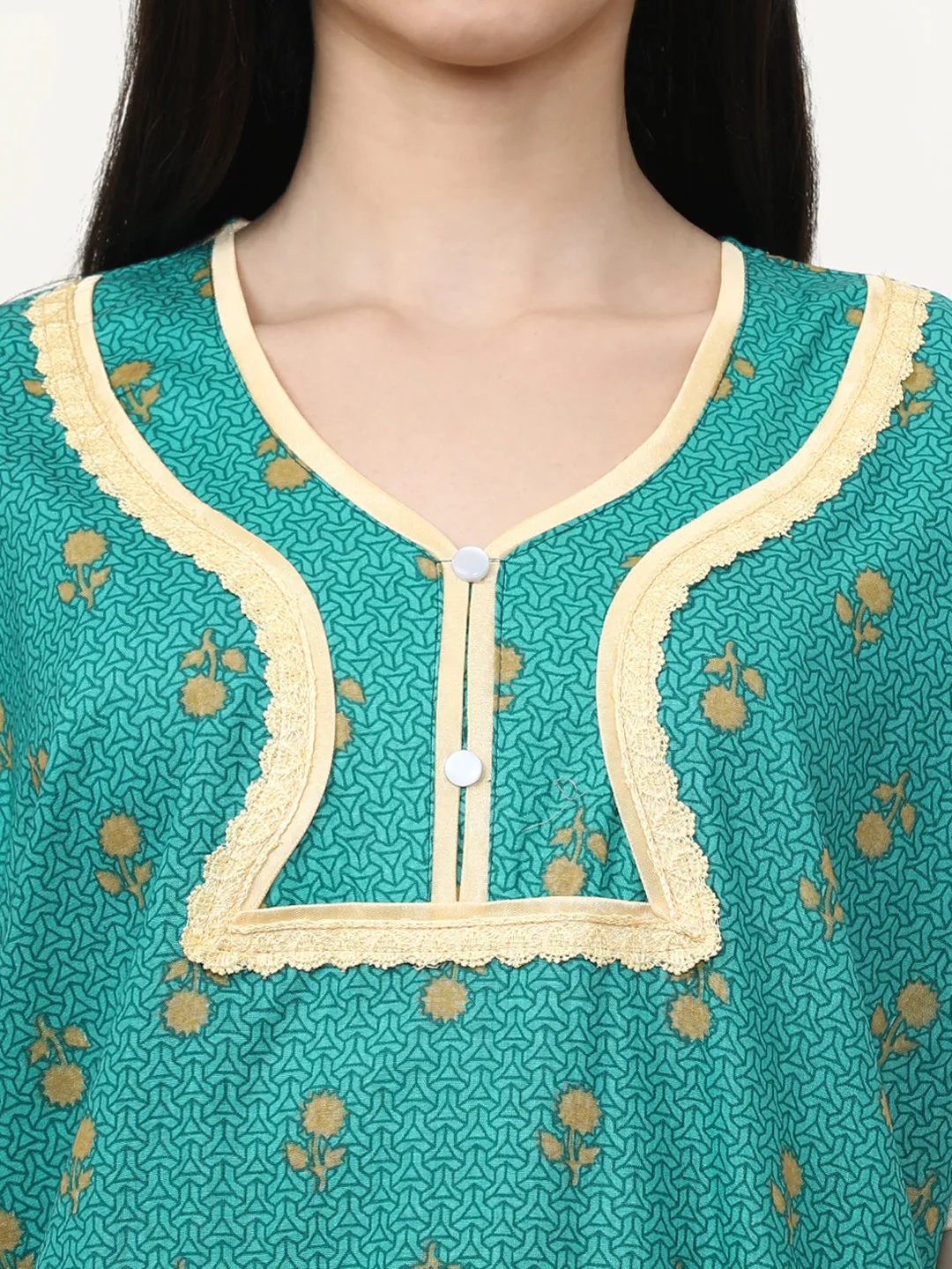 Printed Pure Cotton Maxi Nightdress