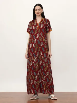 Printed Pure Cotton Maxi Nightdress