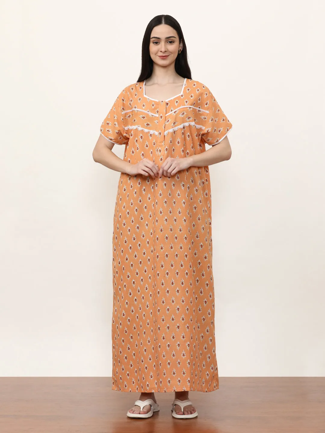 Printed Pure Cotton Maxi Nightdress