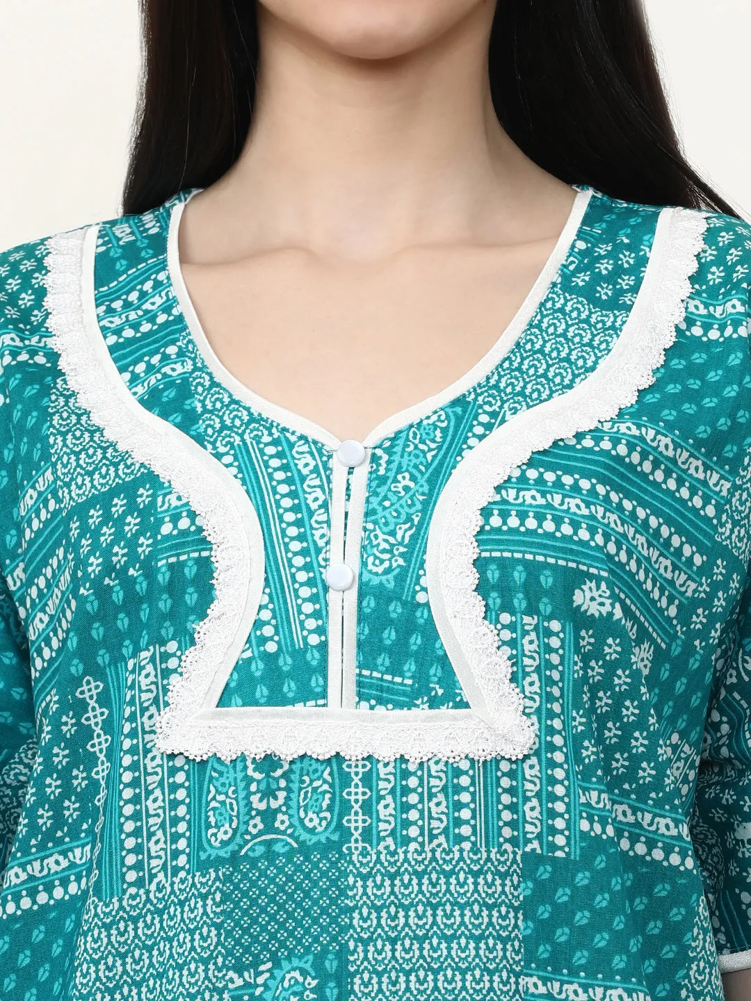 Printed Pure Cotton Maxi Nightdress