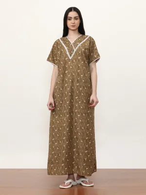 Printed Pure Cotton Maxi Nightdress