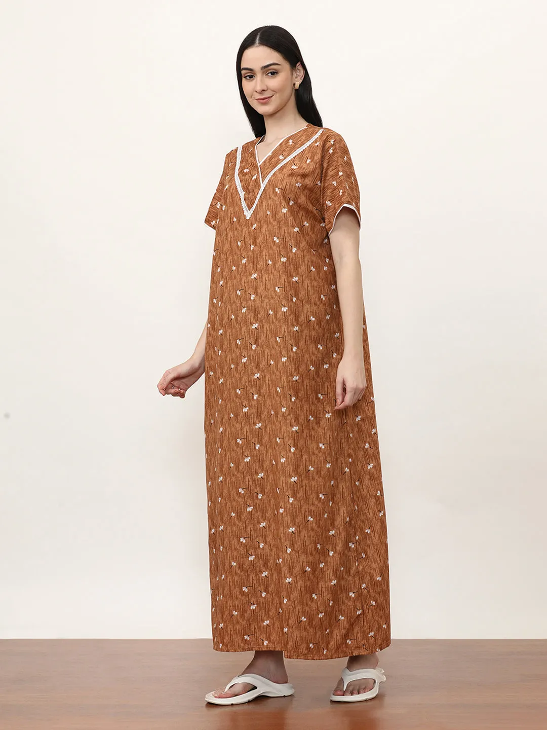 Printed Pure Cotton Maxi Nightdress