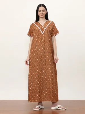 Printed Pure Cotton Maxi Nightdress
