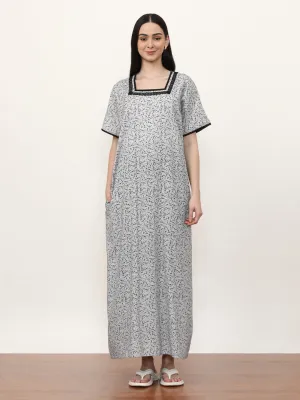 Printed Pure Cotton Maxi Nightdress