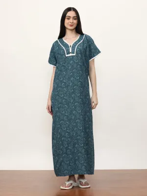 Printed Pure Cotton Maxi Nightdress