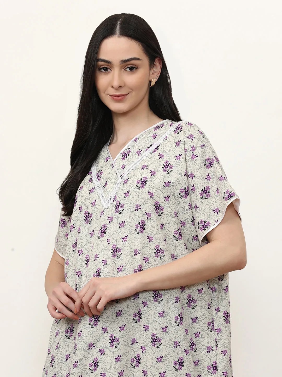 Printed Pure Cotton Maxi Nightdress