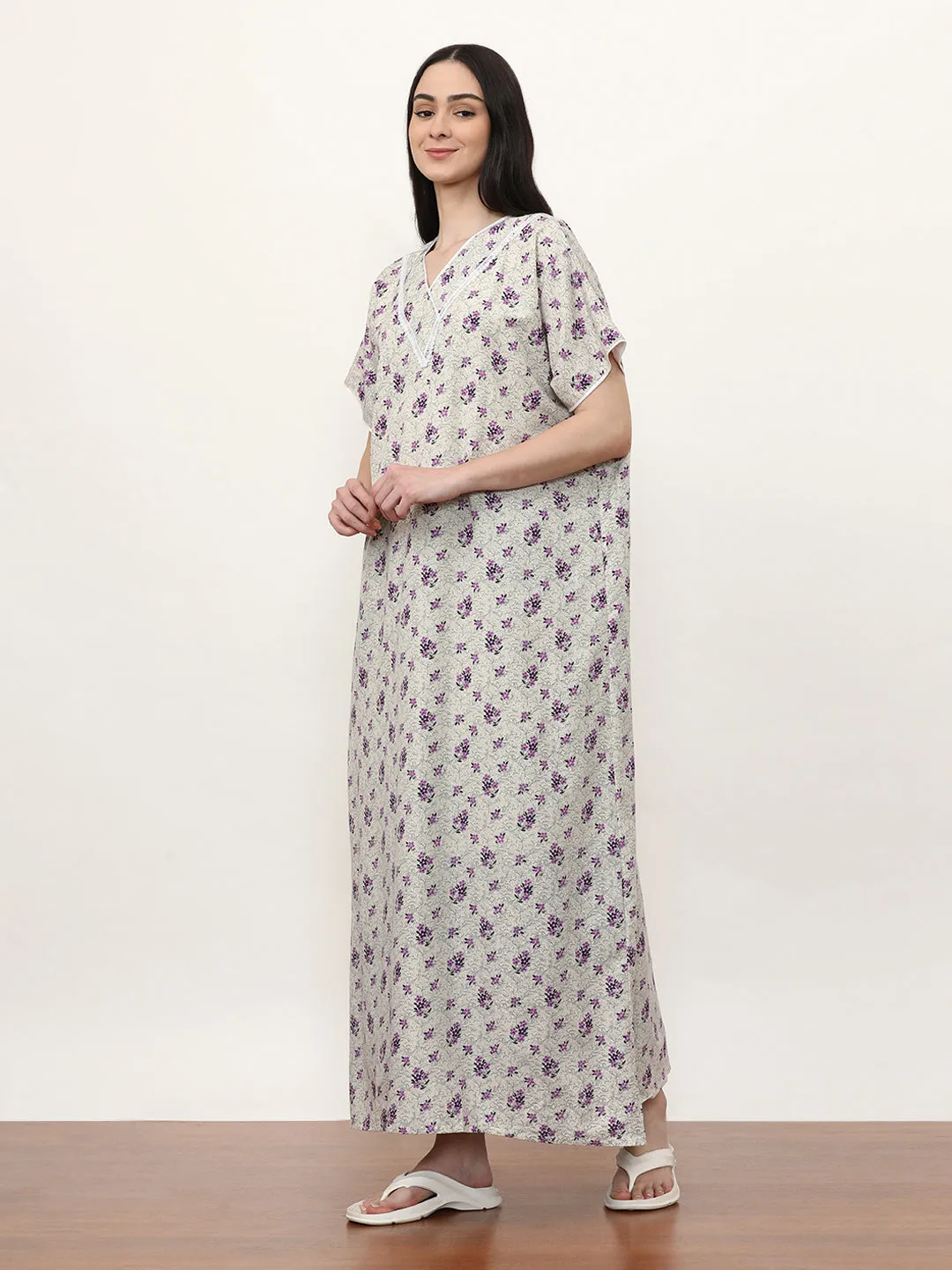 Printed Pure Cotton Maxi Nightdress